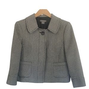 Ann Taylor 3/4 Sleeve Black and White Blazer